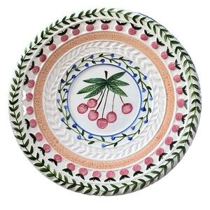 Strata Group Fresh N Fruity Cherry Salad Plate 8 1/2" Hand Painted Gorgeous